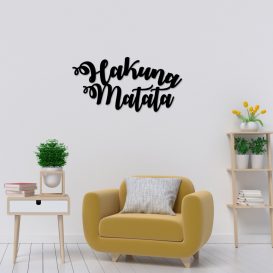 Hakuna Matata Decor metalic de perete 70x35 Negru