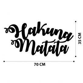 Hakuna Matata Decor metalic de perete 70x35 Negru