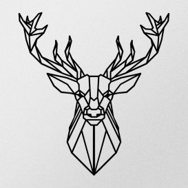 Deer Metal Decor 2 Decor metalic de perete 60x65 Negru