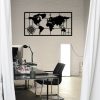 World Map Metal Decor 7 Decor metalic de perete 121x60 Negru