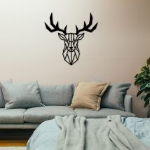 Deer2 Metal Decor Decor metalic de perete 51x51 Negru