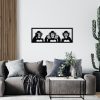 Three Monkeys-L Decor metalic de perete 100x36 Negru