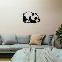 Panda Metal Decor Decor de perete metalic 35x30 Negru