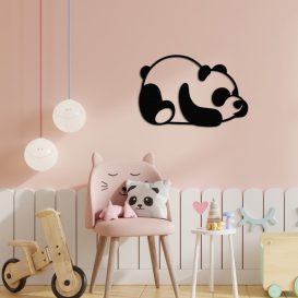 Panda Metal Decor Decor de perete metalic 35x30 Negru