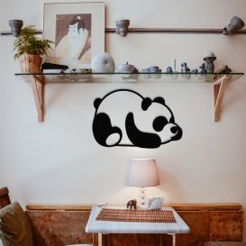 Panda Metal Decor Decor de perete metalic 35x30 Negru