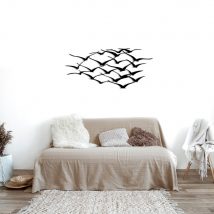 Hrd Of Birds Decor metalic de perete 120x55 Negru