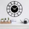 Enzoclock - S011 Ceas de perete metalic decorativ 48x48 Negru