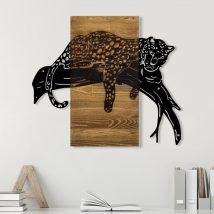 Decor de perete Leopard Wood 66x3x58 
 Nuc Negru