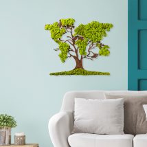 Tree 2 Decor de perete din lemn 71x59 Verde-Maro