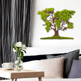 Tree 2 Decor de perete din lemn 71x59 Verde-Maro