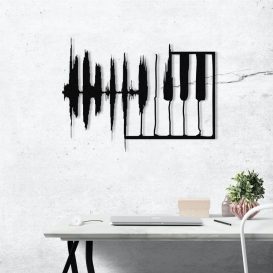 My Music v2 Decor metalic de perete 70x53 Negru