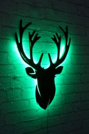 Deer 2 - Verde Iluminat decorativ LED 25x30 Verde