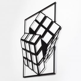 Cubul Rubik Decor metalic de perete 64x69 Negru