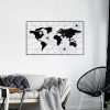 World Map 16 Decor metalic de perete 120x70 Negru