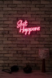 Shit Happens - Pink Iluminare decorativă LED din plastic 45x2x29 Roz