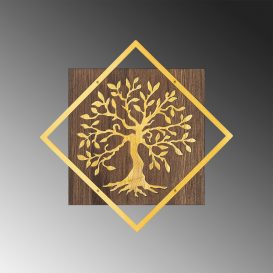 Tree v2 - Decor de perete Gold Tree 54x54 Nuc-Aur