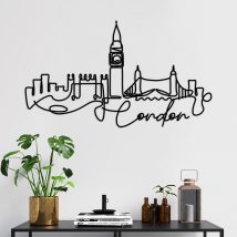 Decorat London Wall metal 120x2x53 Negru