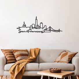 San Francisco Decor metalic de perete 120x2x43 Negru