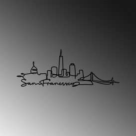 San Francisco Decor metalic de perete 120x2x43 Negru