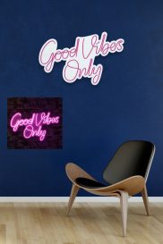 Good Vibes Only 2 - Roz Iluminare decorativă LED din plastic 62x2x37 Roz