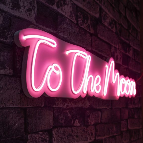 To the Moon - Pink Iluminare decorativă LED din plastic 72x2x16 Roz