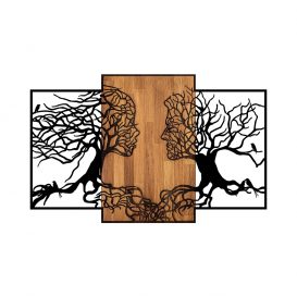 Tree Love - 312 Decor de perete din lemn 125x3x79 Negru-Nuc