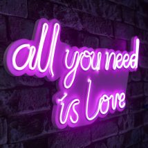   All You Need is Love - Roz Iluminat decorativ LED din plastic 60x2x32 Roz