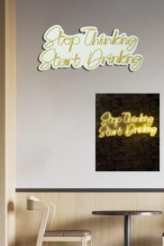 Stop Thinking Start Drinking - Galben Iluminat decorativ din plastic LED 78x2x34 Galben