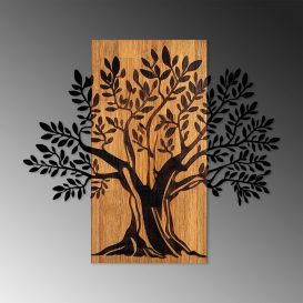 Arborele Monumental 2 Decor de perete din lemn 65x58 Nuc 
 Negru