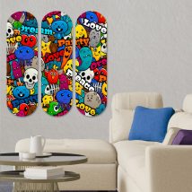   3KY3791 Pictură decorativă MDF (3 bucăți) 70x70 Multicolor