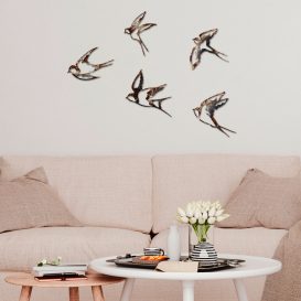 Birds-2 Decor metalic de perete Multicolor