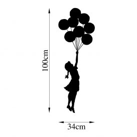 Banksy - 12 Decor metalic de perete 34x100 Negru