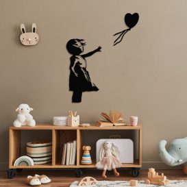 Banksy - 14 Decor metalic de perete 85x108 Negru