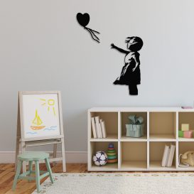 Banksy - 14 Decor metalic de perete 85x108 Negru