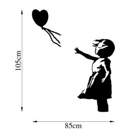 Banksy - 14 Decor metalic de perete 85x108 Negru