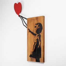 Banksy - 15 Decoratiuni de perete din lemn 60x83 Nuc-Negru