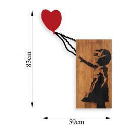 Banksy - 15 Decoratiuni de perete din lemn 60x83 Nuc-Negru