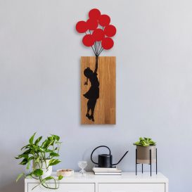 Banksy - 17 Decor de perete din lemn 62x70 Nuc-Negru