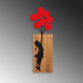 Banksy - 17 Decor de perete din lemn 62x70 Nuc-Negru