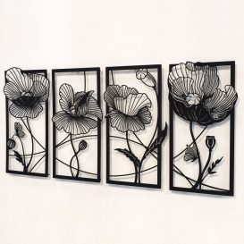 Blossom - APT573LS Decor metalic de perete 135x63 Negru