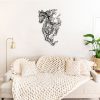 Metal Horse Line Art - APT724 Decor metalic de perete 41x66 Negru