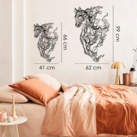 Metal Horse Line Art - APT724 Decor metalic de perete 41x66 Negru