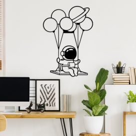 Astronaut 1 Decor metalic de perete 44x70 Negru