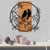 Birds In Love 1 Decor de perete din lemn 60x59 negru-Walnut