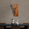 Red Deer 1 Decor de perete din lemn 36x58 Nuc-Negru