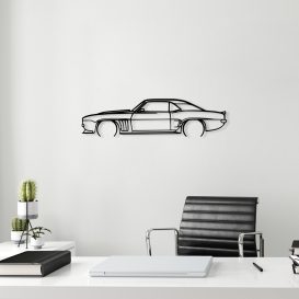 Chevrolet Camaro Silhouette Decor metalic de perete 70x18 Negru