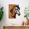 Horse 1 Decor de perete din lemn 48x57 Nuc-Negru