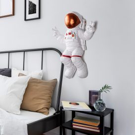 Semnul Pacii Astronaut - 3 Decorare perete 35x10x47 alb-Bronz