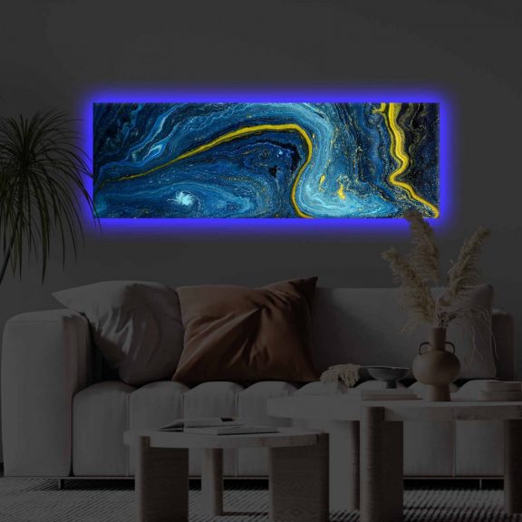 3090KTLGDACT - 001 Pictură decorativă LED pânză 90x30 Multicolor