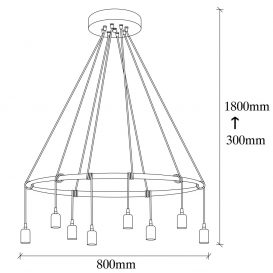 Salkım - 3111 Candelabru de design interior Negru 80x80x180 cm